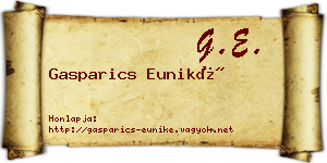 Gasparics Euniké névjegykártya